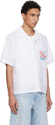 Casablanca White Collage D'Icones Graphiques Embroidered Shirt
