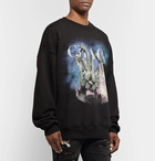 AMIRI - Distressed Printed Loopback Cotton-Jersey Sweatshirt - Black