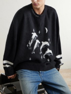 NAHMIAS - Dolphin Dreams Logo-Embroidered Cotton and Wool-Blend Sweater - Black