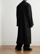 Balenciaga - Oversized Logo-Appliquéd Cotton-Drill Coat - Black