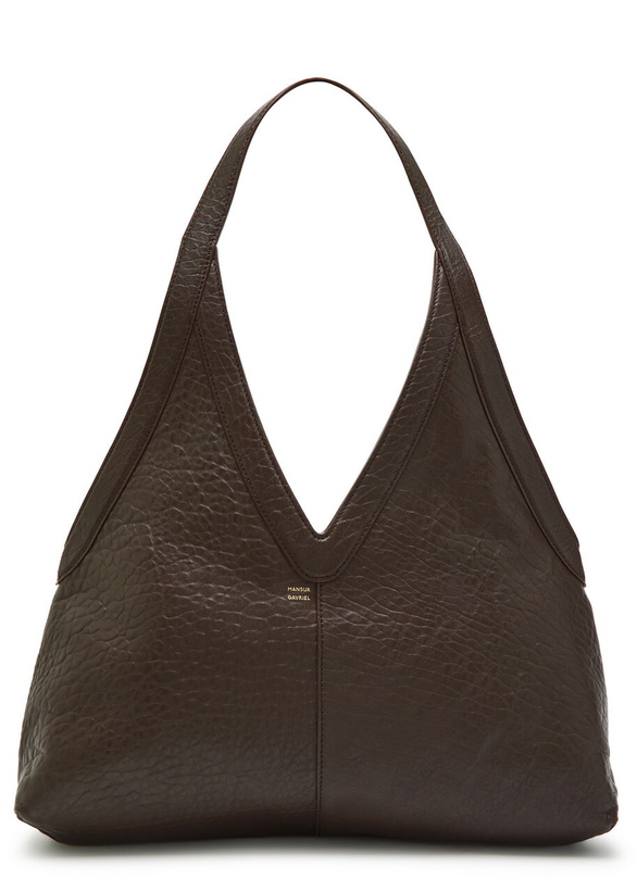 Photo: Mansur Gavriel Soft Crinkled Leather Tote bag - Dark Brown - One Size