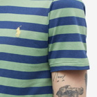 Polo Ralph Lauren Men's Broad Stripe T-Shirt in Outback Green/Light Navy