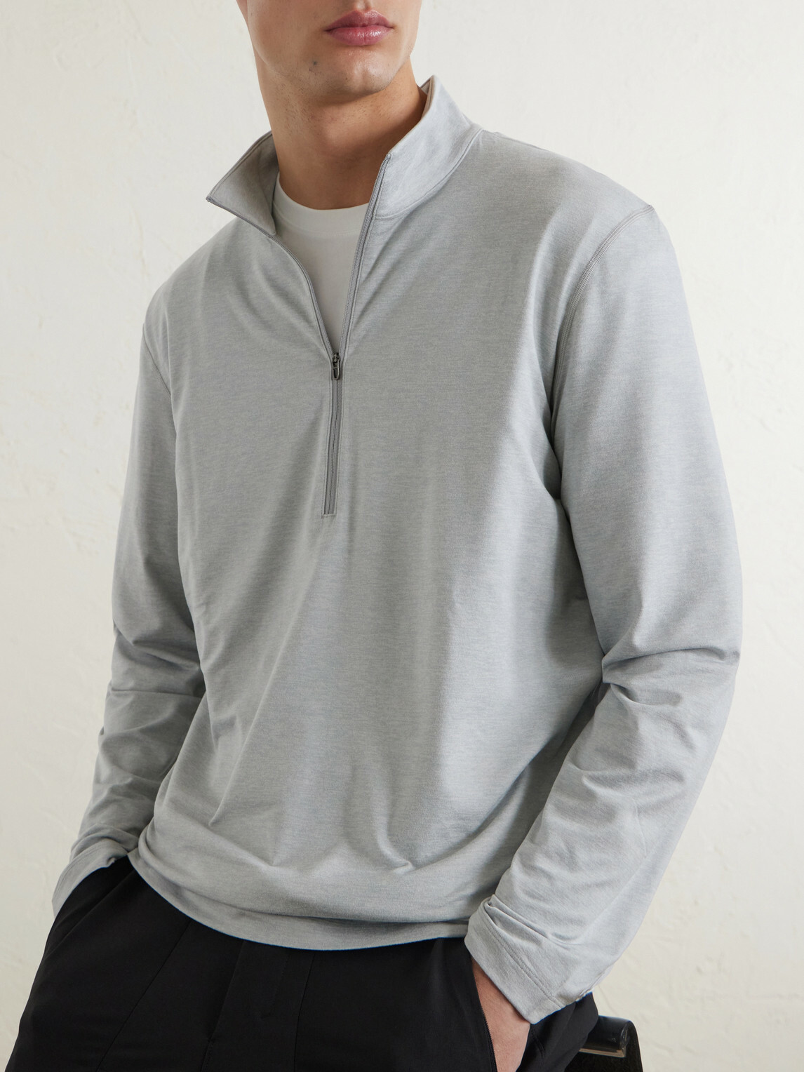 Lululemon - Slim-Fit Stretch Recycled-Jersey Half-Zip Top - Gray
