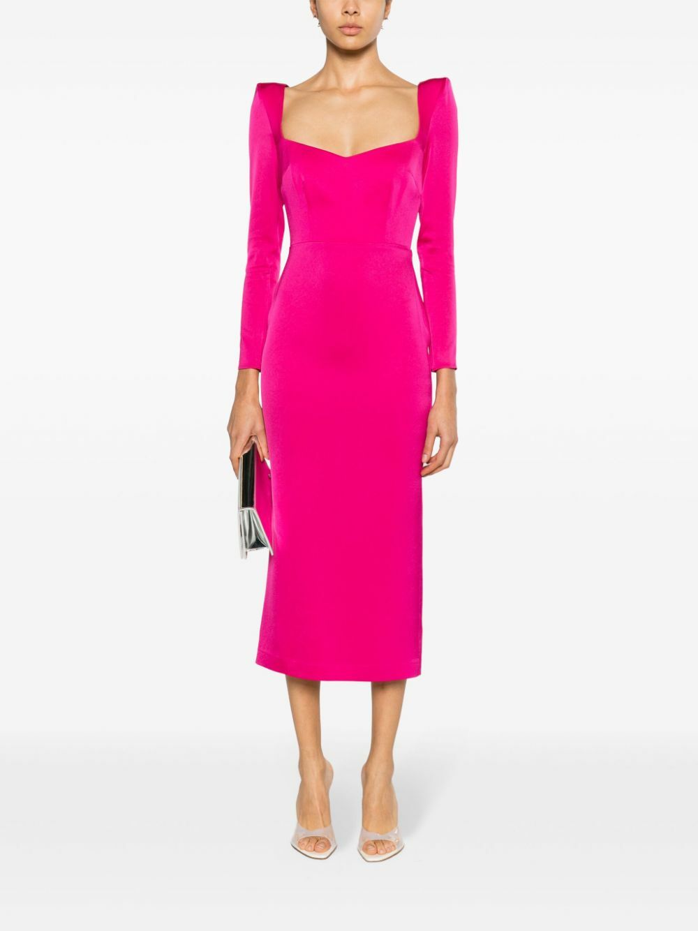 Alex Perry Pink Crepe Midi Dress Alex Perry
