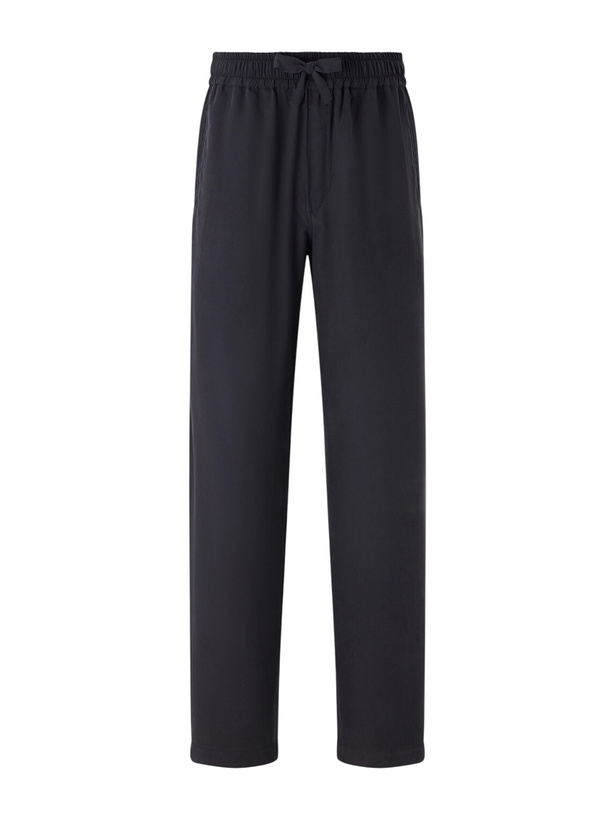 Photo: Saman Amel - Straight-Leg Silk Trousers - Black