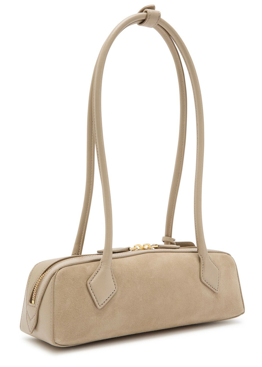 Alaïa Le Teckle Small Leather and Suede Shoulder bag - Grey - One Size