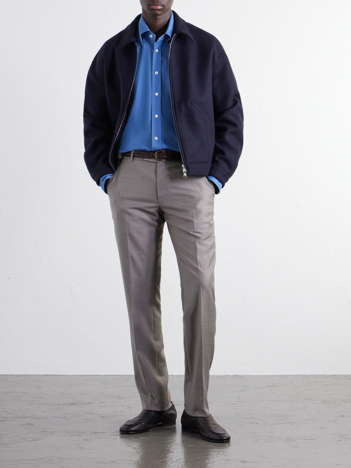 Brioni - Slim-Fit Wool-Gabardine Trousers - Gray