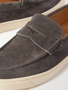 Brunello Cucinelli - Suede Penny Loafers - Gray