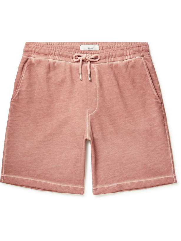 Photo: Mr P. - Cold-Dyed Organic Cotton-Jersey Drawstring Shorts - Pink