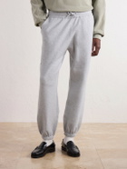 WTAPS - Tapered Logo-Embroidered Cotton-Blend Jersey Sweatpants - Gray