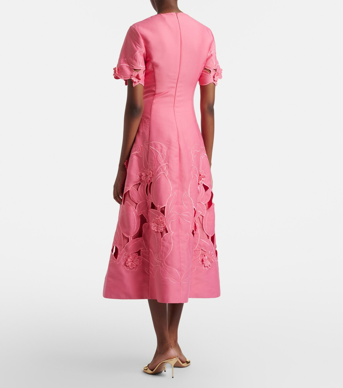 Leo Lin Caroline laser-cut midi dress