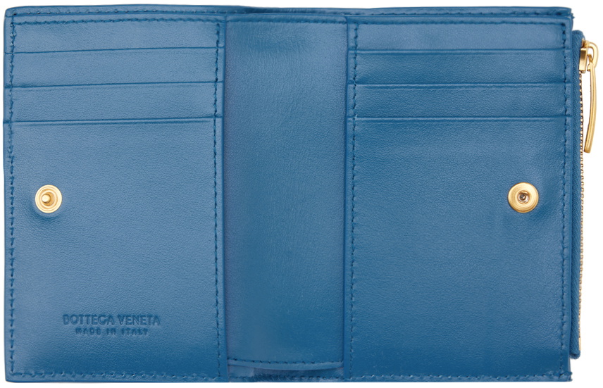 Bottega Veneta Blue Small Cassette Bi-Fold Wallet