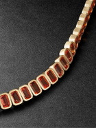 42 Suns - 14-Karat Gold Orange Sapphire Tennis Bracelet - Orange