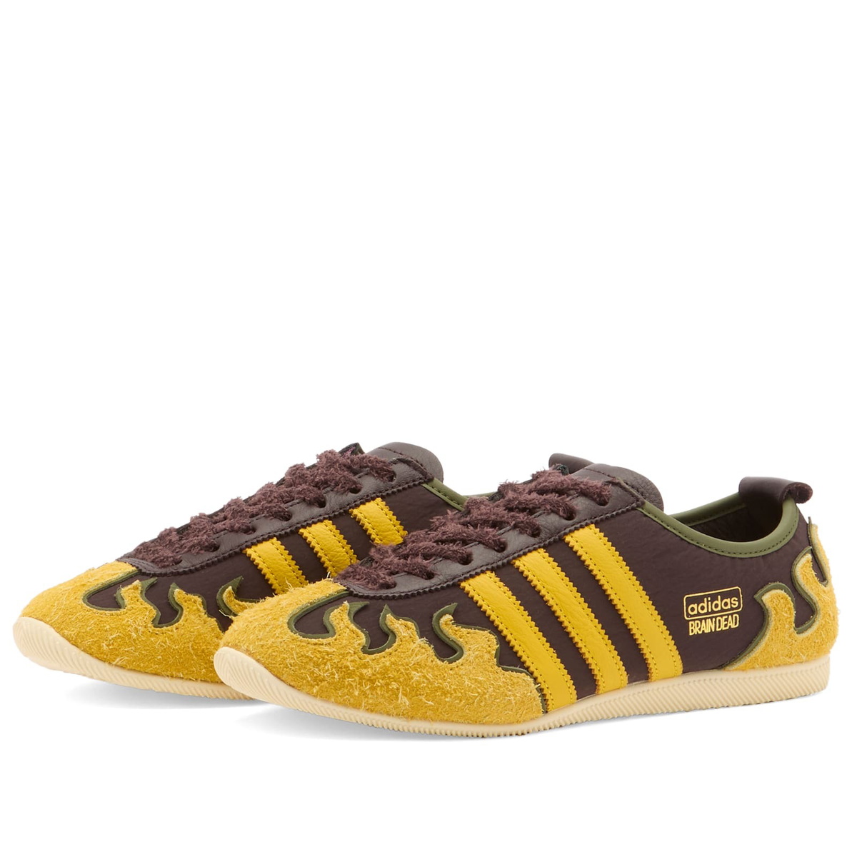 Adidas x Brain Dead Japan Lo Sneaker in Shadow Brown/Hazy Yellow/Off White
