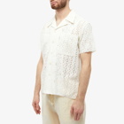 Andersson Bell Men's Flower Lace Vacation Shirt in Ecru