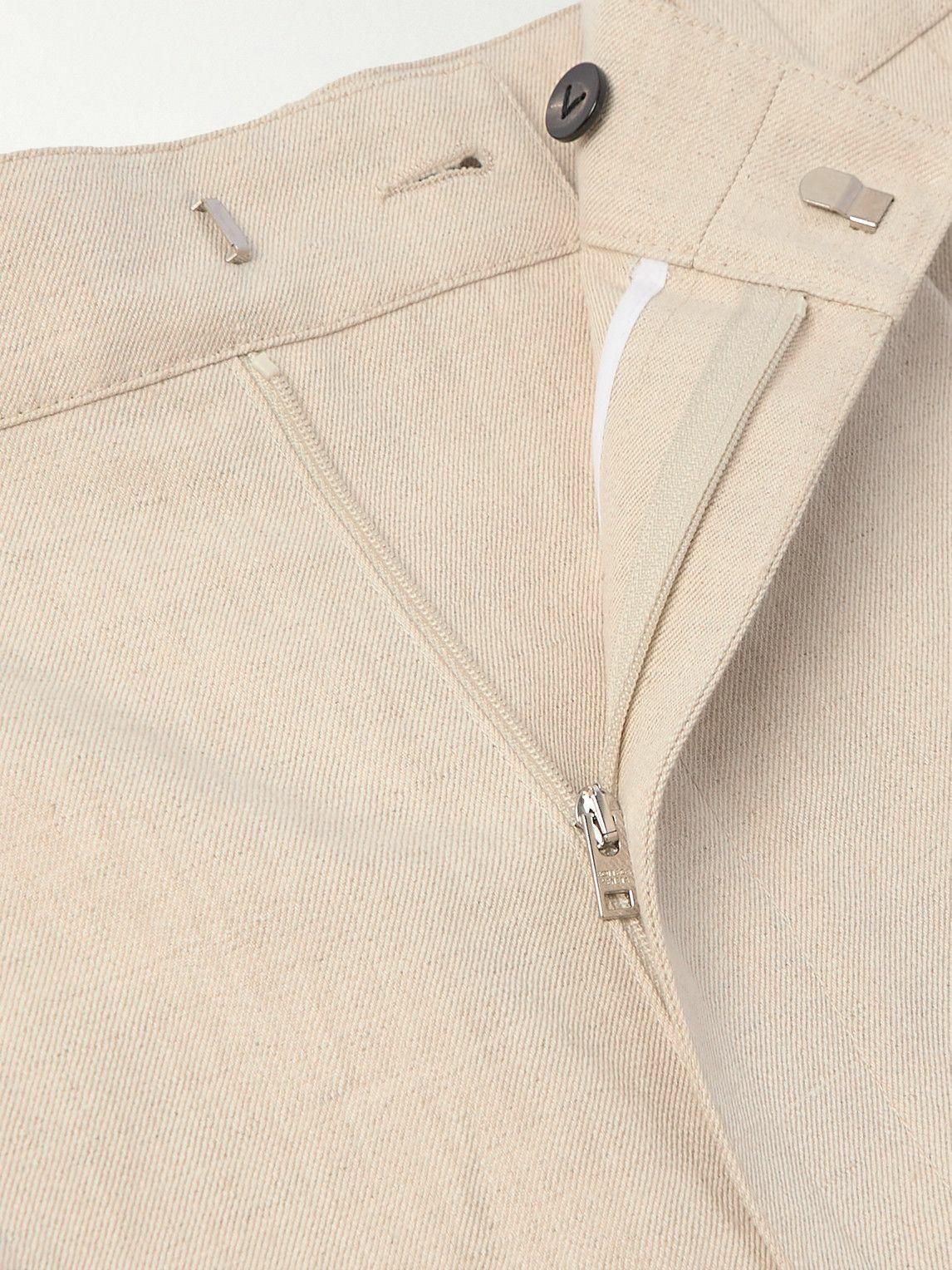 Bottega Veneta - Straight-Leg Pleated Linen and Cotton-Blend Twill Shorts - Neutrals