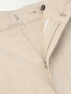 Bottega Veneta - Straight-Leg Pleated Linen and Cotton-Blend Twill Shorts - Neutrals