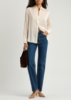Vince Striped Woven Shirt Cream