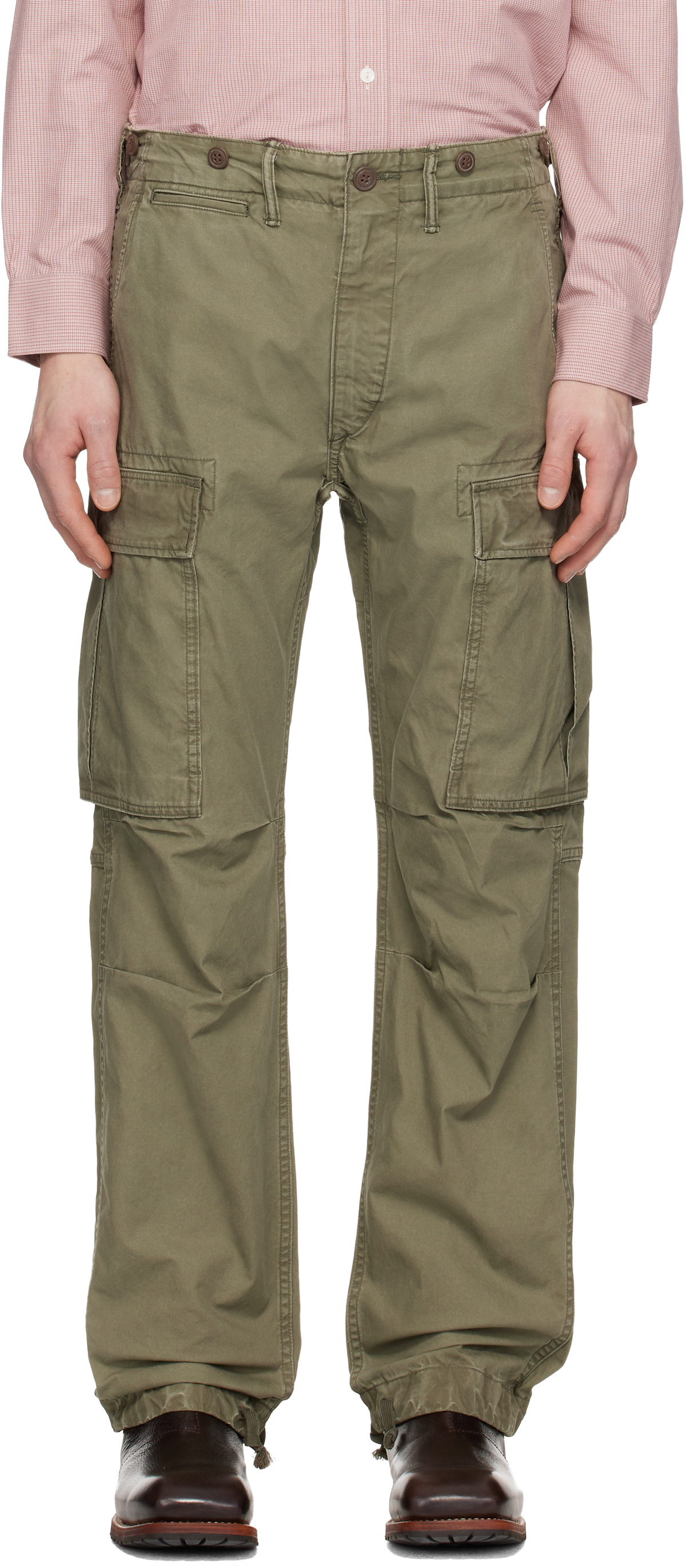 RRL Khaki Surplus Poplin Cargo Pants