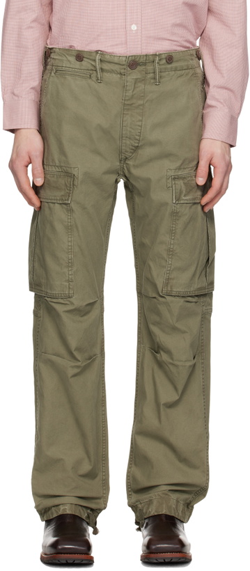Photo: RRL Khaki Surplus Poplin Cargo Pants