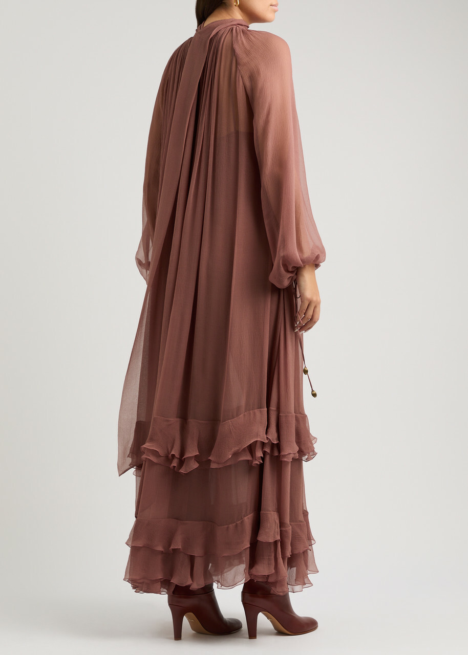 open lace back dress Crinkle Pleated Maxi Dress