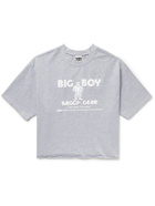 Y,IWO - Cropped Logo-Print Cotton-Jersey T-Shirt - Gray