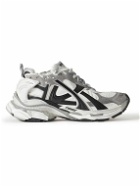 Balenciaga - Runner Distressed Nylon, Suede and Rubber Sneakers - Gray