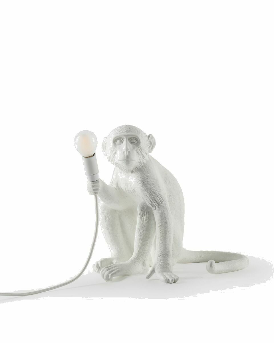 Photo: Seletti Monkey Lamp Resin Lamp   Sitting   Eu Plug White - Mens - Lighting