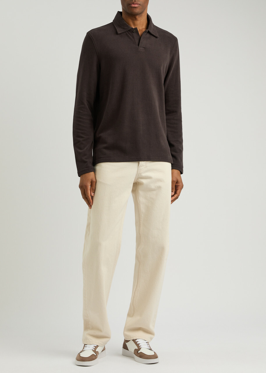 Paige Hammond Cotton-bend Jersey Polo Shirt Dark Brown