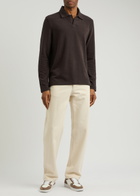 Paige Hammond Cotton-bend Jersey Polo Shirt Dark Brown