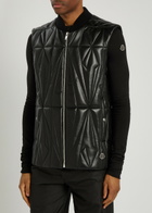 Rick Owens X Moncler Geocamo Padded Leather Flight Vest Black