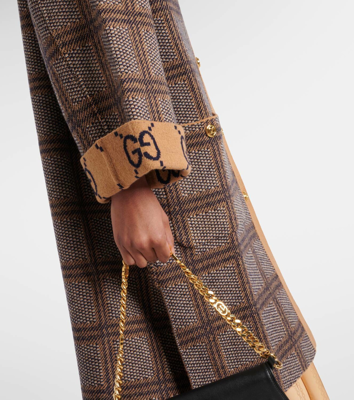 極美品✨GUCCI カシミヤ ロングコート カーディガン ベルト ゴールド金具 極美品✨GUCCI カシミヤ ロングコート カーディガン ベルト ゴールド