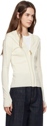 Victoria Beckham Beige Piping Detail Hoodie