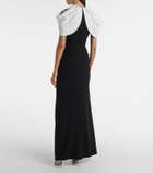 Roland Mouret Embellished caped satin crêpe gown