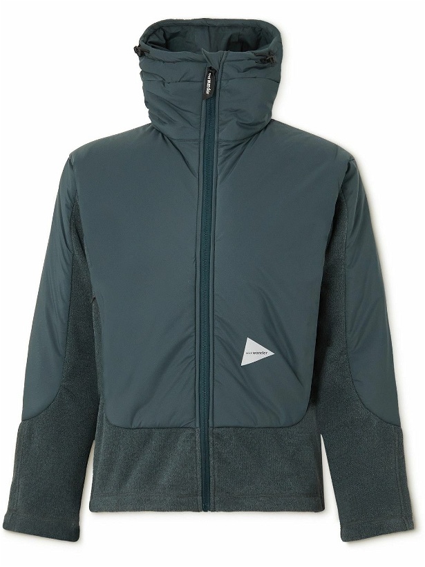Photo: And Wander - Shell and Fleece Hooded Jacket - Green