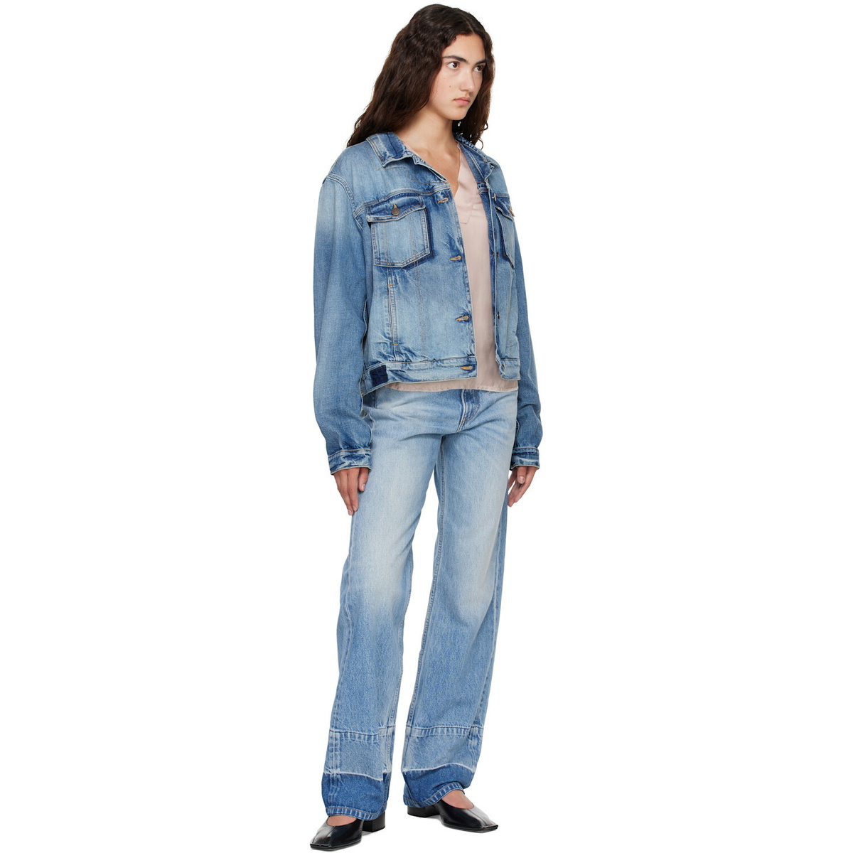 Maison Margiela Blue Folded Collar Denim Jacket