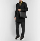 Versace - Logo-Detailed Full-Grain Leather Messenger Bag - Men - Black