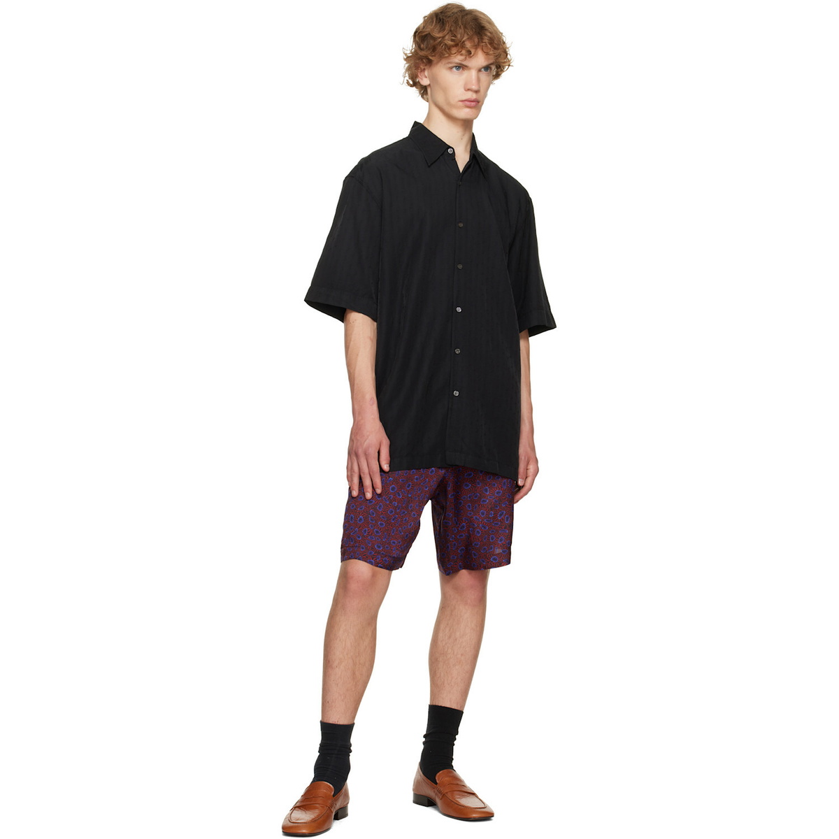 Dries Van Noten Black Floral Shirt
