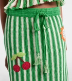Alémais Sundae crochet embroidered cotton maxi skirt