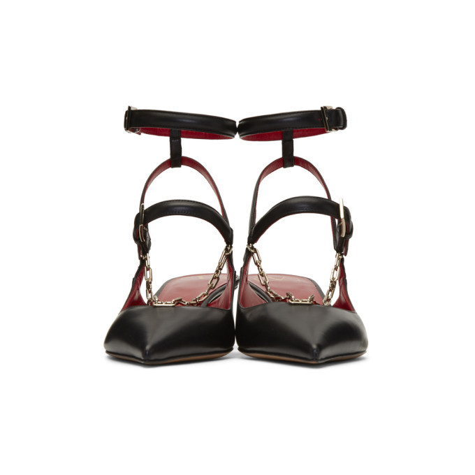 Valentino Black Valentino Garavani VLogo Chain Heels