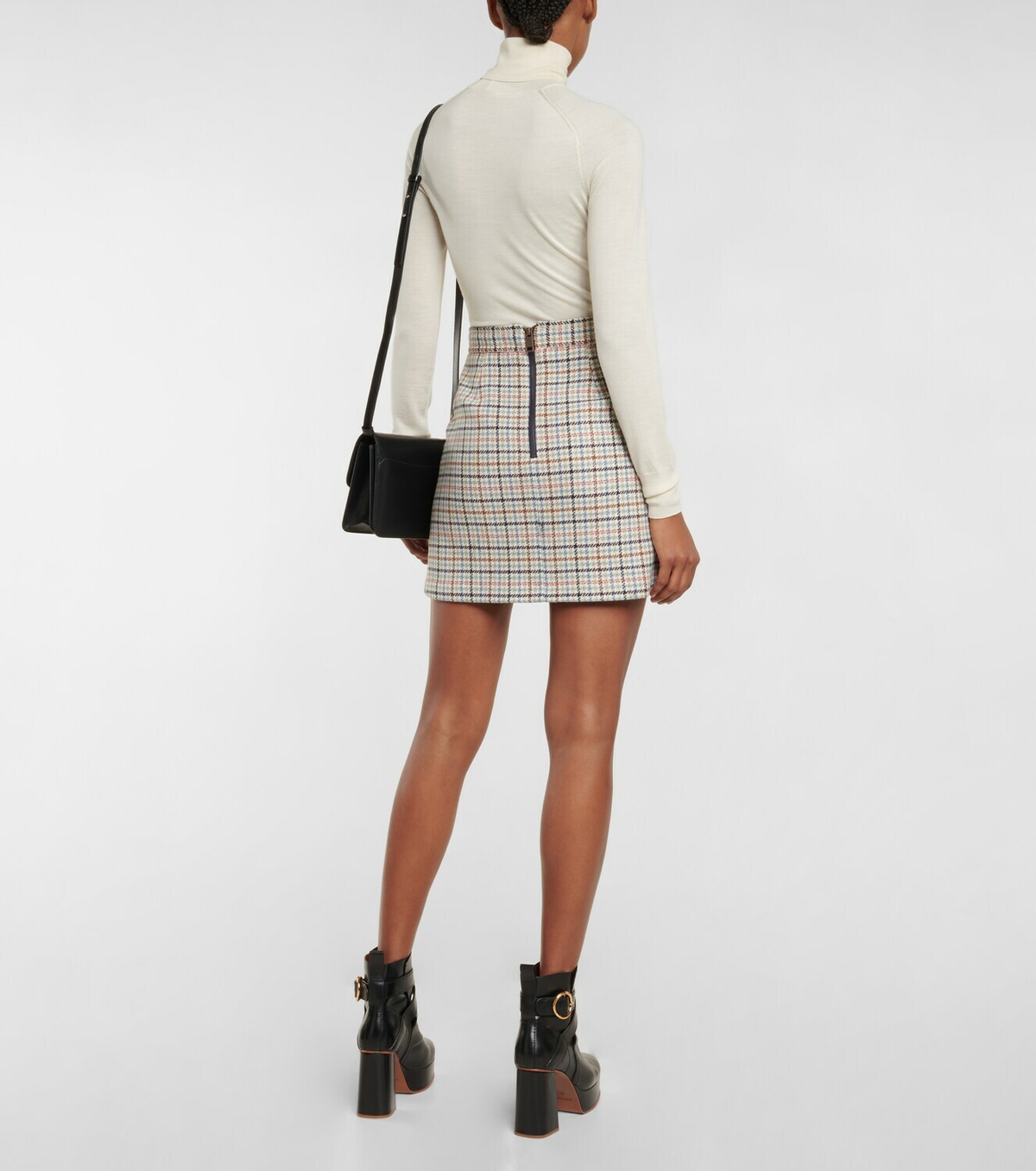 See By Chloe - Checked wool-blend miniskirt