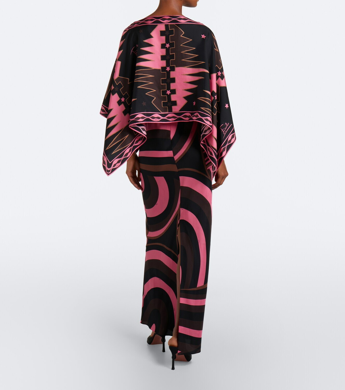 Pucci Iride caped silk twill gown