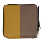 Loewe Yellow and Taupe Square Zip Wallet