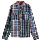 Human Made Men's Crazy Check L/S Shirt in Blue