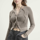 Ottolinger Women's Double Closure Cardigan in Sand