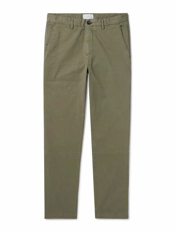 Photo: Mr P. - Slim-Fit Straight-Leg Cotton-Blend Twill Chinos - Green