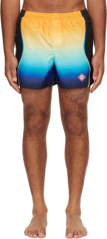 Photo: Casablanca Multicolor Gradient Jacquard Swim Shorts