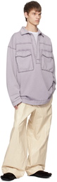 Dries Van Noten Purple Oversized Polo