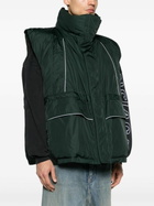 Balenciaga Green Logo-Print Puffer Vest