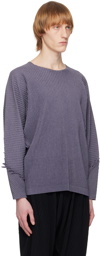 HOMME PLISSÉ ISSEY MIYAKE Purple Serrate Long Sleeve T-Shirt